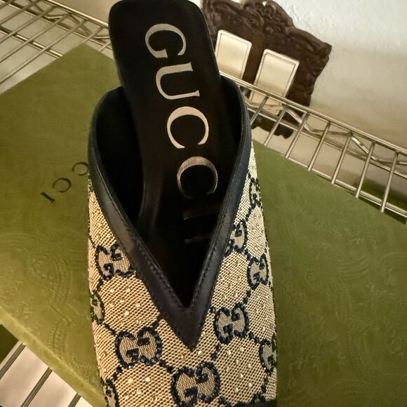 Gucci Women's Slide Heels with rhinestone - Picture 3 of 7